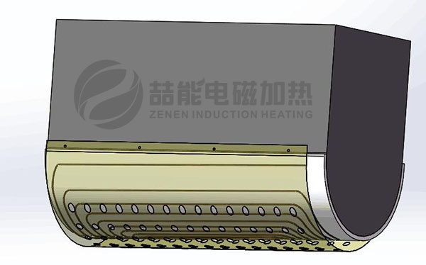 310不鏽鋼管道電磁加熱設計半圓形加熱（rè）效果圖